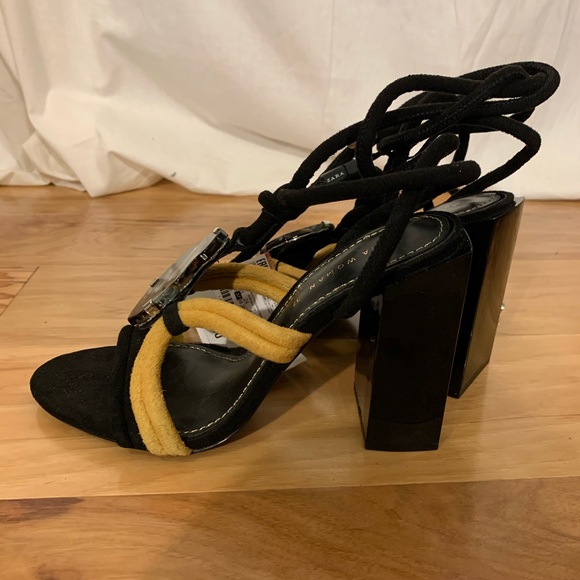 Zara leather and stone accent heels. NWT 6.5 - Picture 9 of 12
